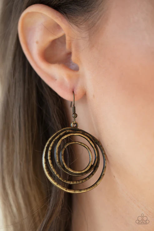 Spiraling Out Of Control ~ Brass Earrings