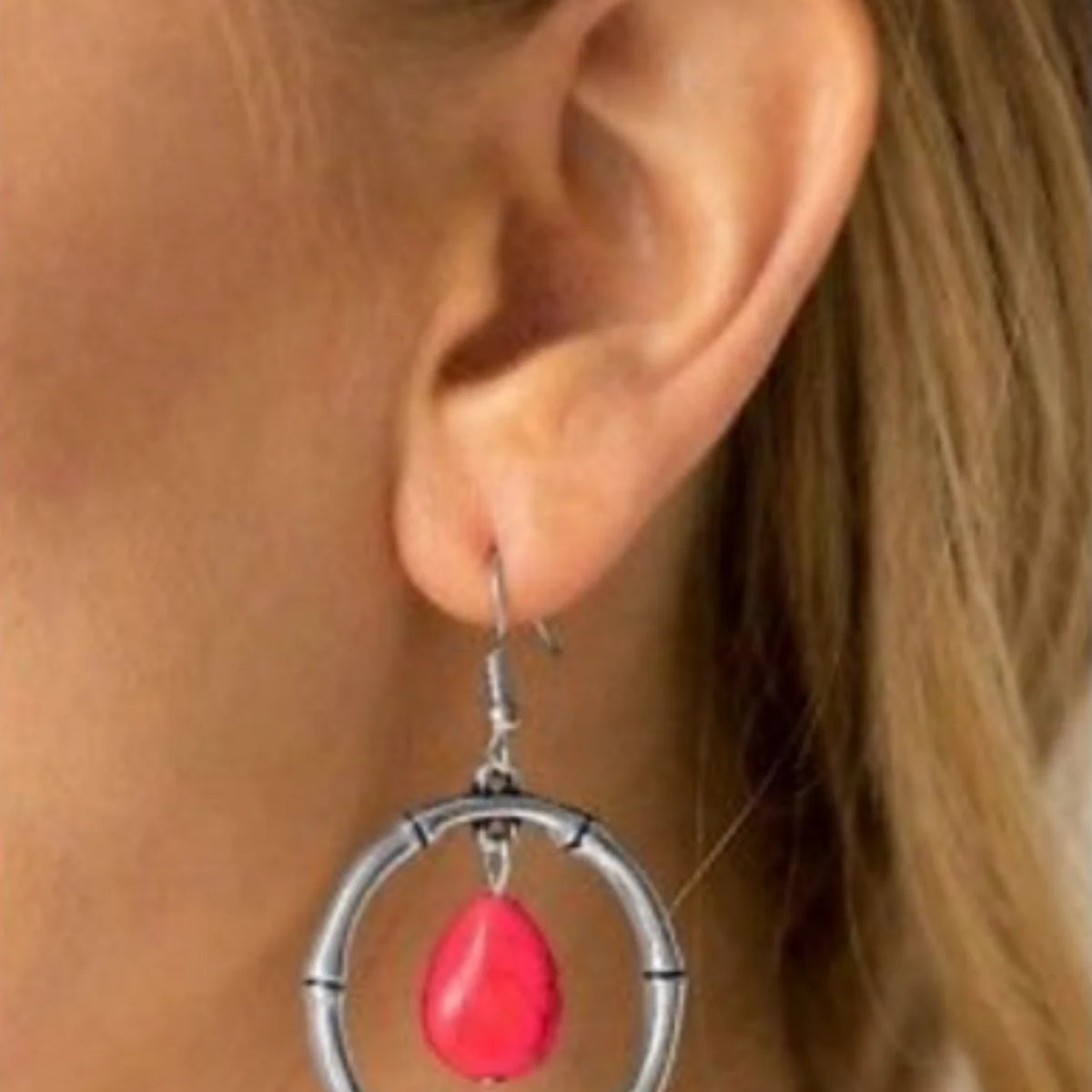 Stone Style ~ Red Earrings