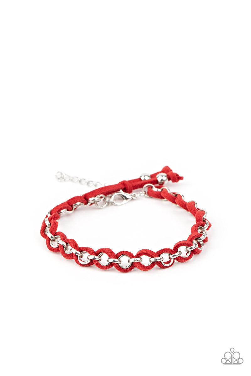 SUEDE Side To Side ~ Red Bracelet