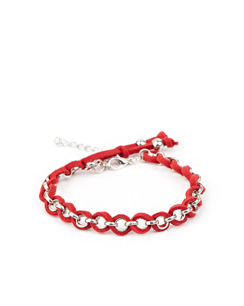 SUEDE Side To Side ~ Red Bracelet