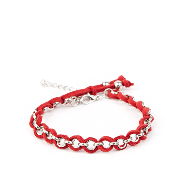 SUEDE Side To Side ~ Red Bracelet