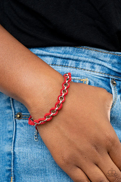 SUEDE Side To Side ~ Red Bracelet