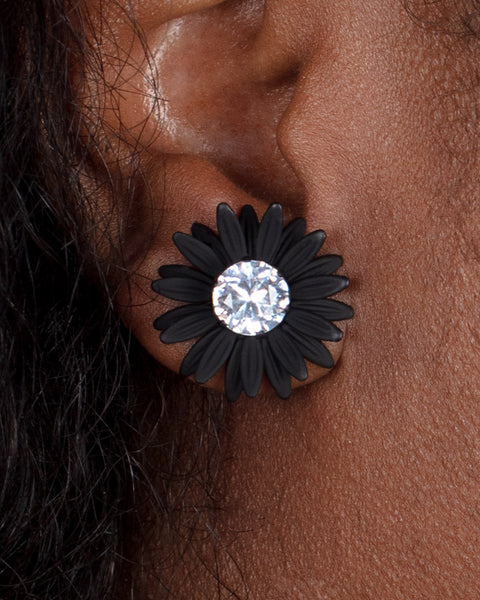 Sunshiny DAIS-y ~ Black Earrings