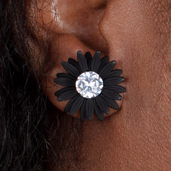 Sunshiny DAIS-y ~ Black Earrings