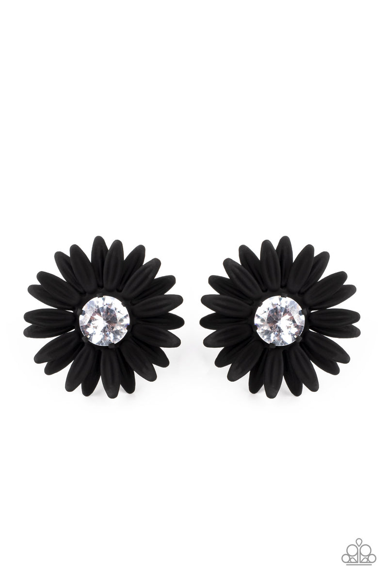 Sunshiny DAIS-y ~ Black Earrings