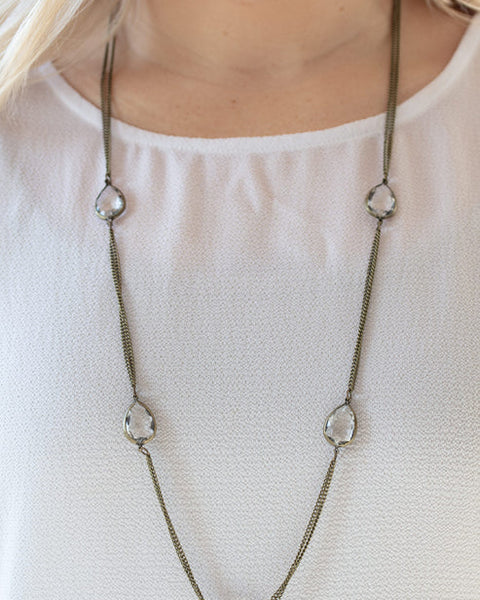 Teardrop Timelessness ~ Brass Necklace