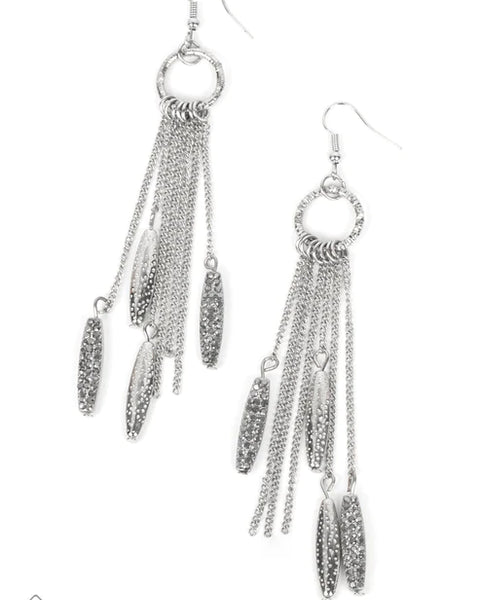 Thrifty Tassel ~ Silver Earrings