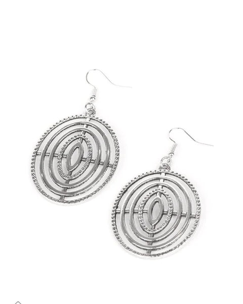 Totally On Target ~ Silver Earrings