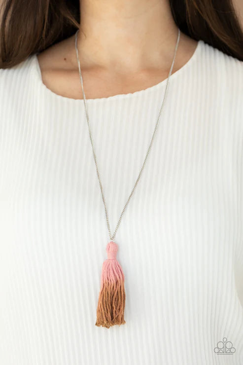 Totally Tasseled ~ Pink Necklace