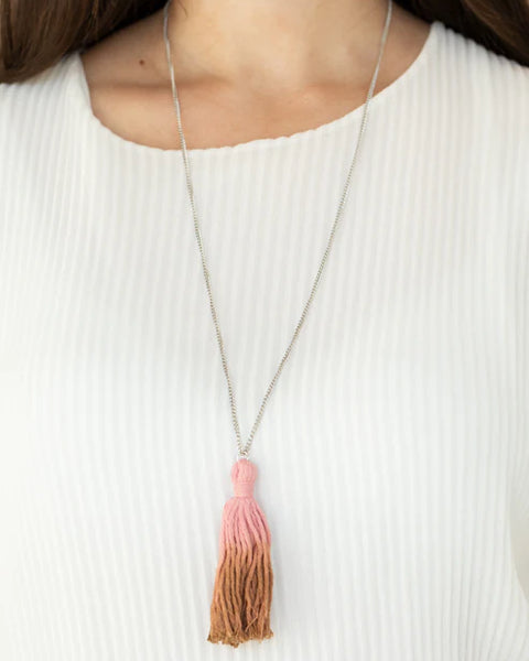 Totally Tasseled ~ Pink Necklace