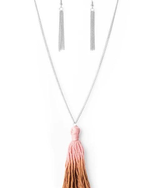 Totally Tasseled ~ Pink Necklace