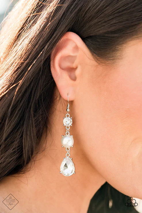 Unpredictable Shimmer ~ White Earrings