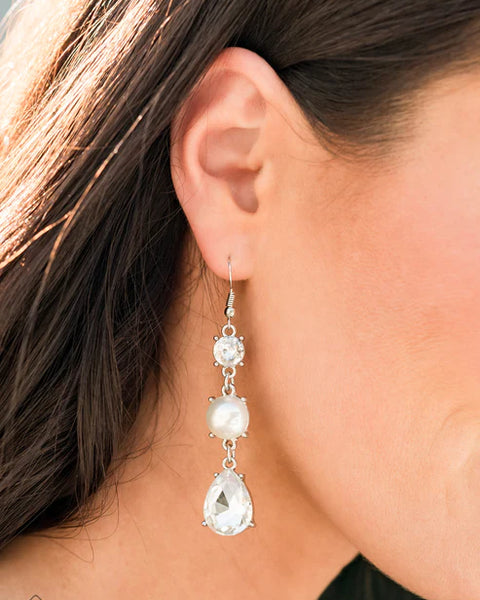 Unpredictable Shimmer ~ White Earrings