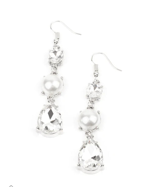 Unpredictable Shimmer ~ White Earrings