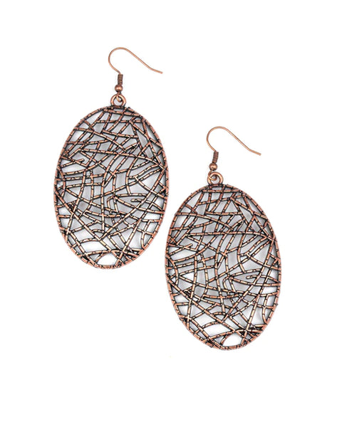 Way Out Of Line ~ Copper Earrings