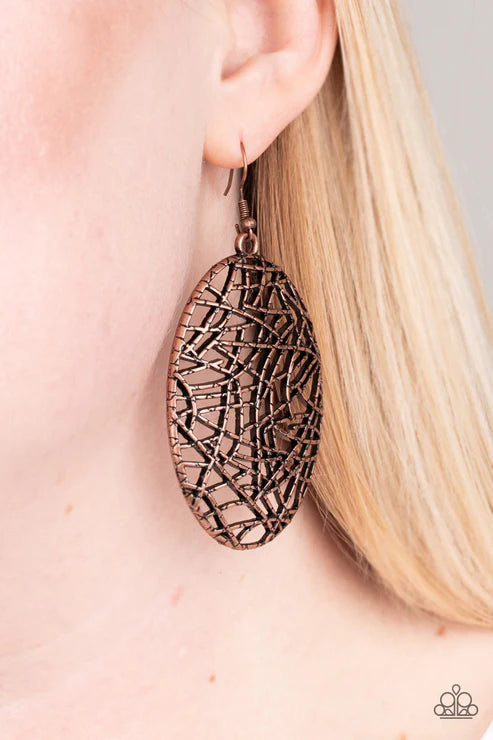 Way Out Of Line ~ Copper Earrings