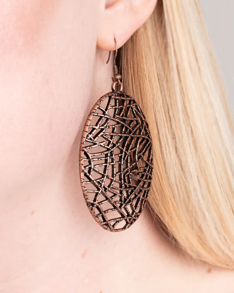 Way Out Of Line ~ Copper Earrings