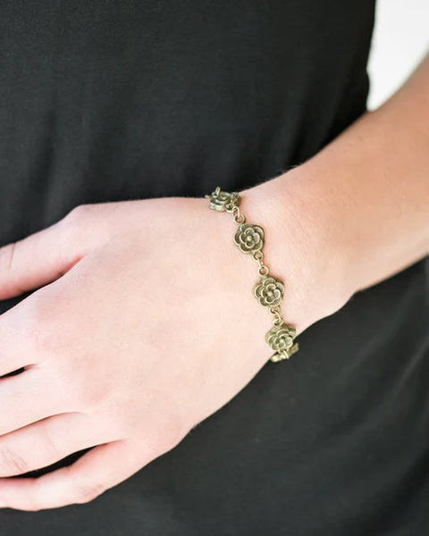 Wildflower Wonderland ~ Brass Bracelet