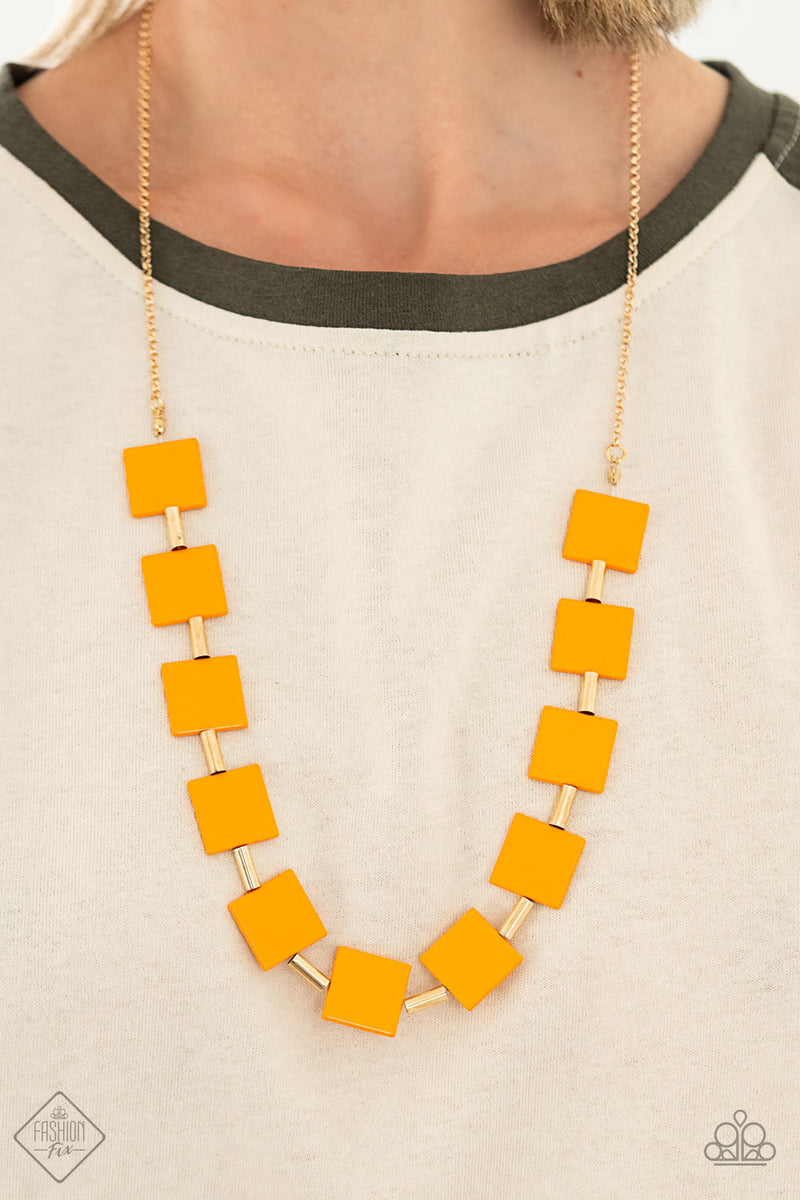 Hello Material Girl ~ Orange Necklace