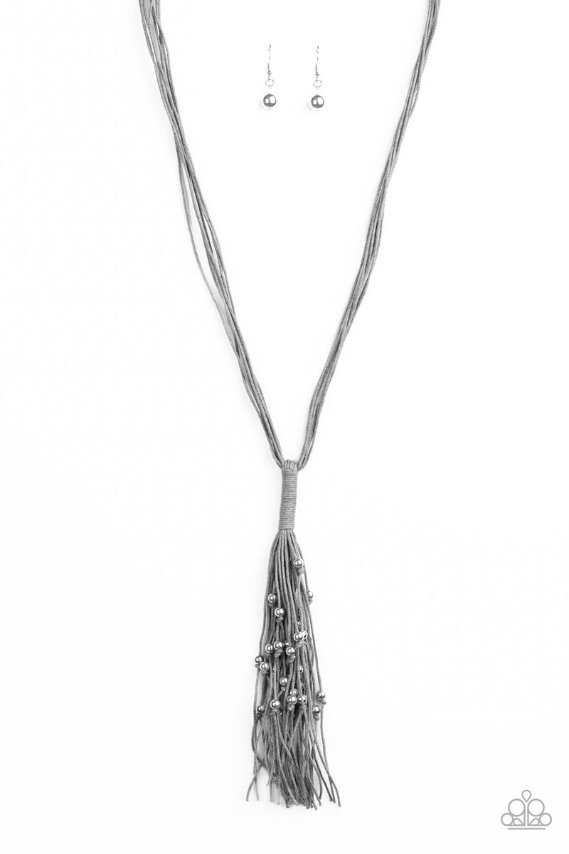 Hand Knotted Knockout ~ Silver Necklace