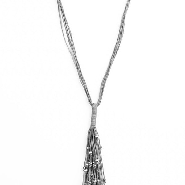 Hand Knotted Knockout ~ Silver Necklace