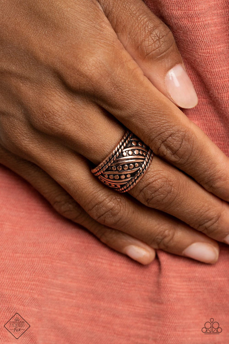 Slanted Shimmer ~ Copper Ring