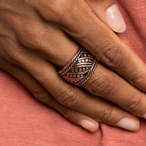 Slanted Shimmer ~ Copper Ring