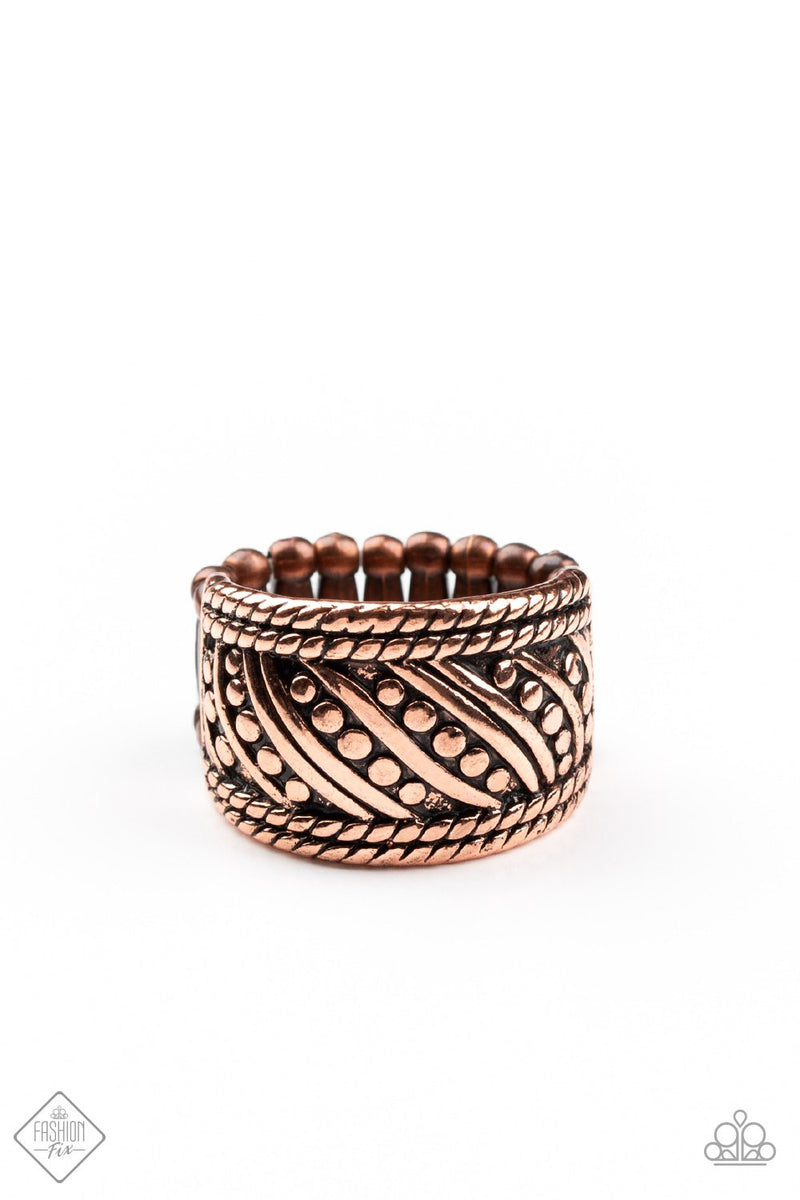 Slanted Shimmer ~ Copper Ring