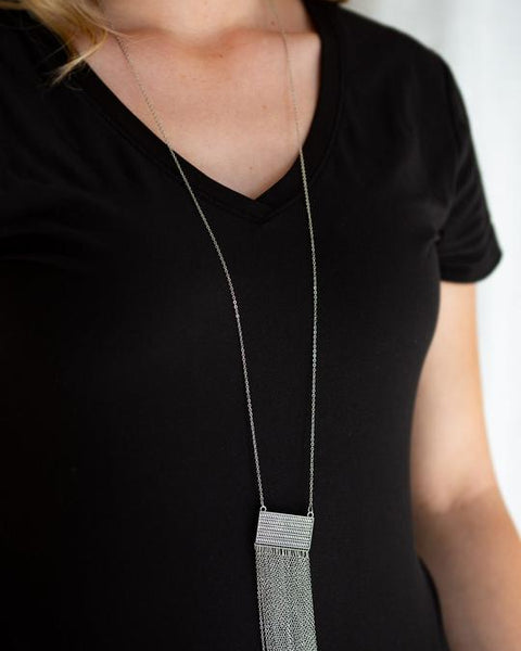 Totally Tassel ~ Silver Necklace