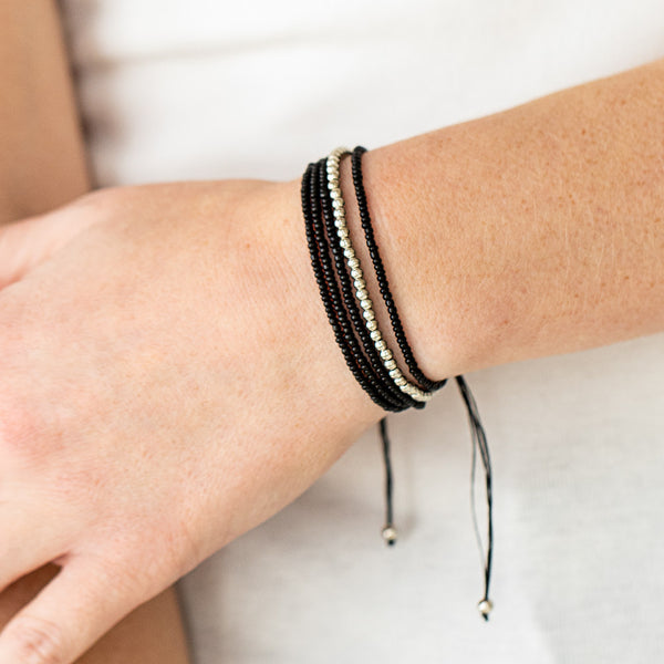 All Beaded Up ~ Black Bracelet