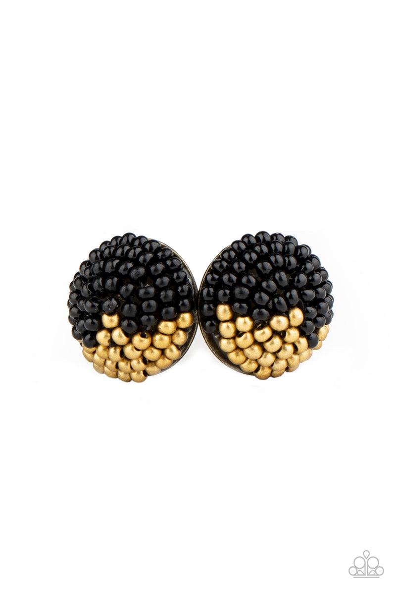 As Happy As Can Bead ~ Black Earrings