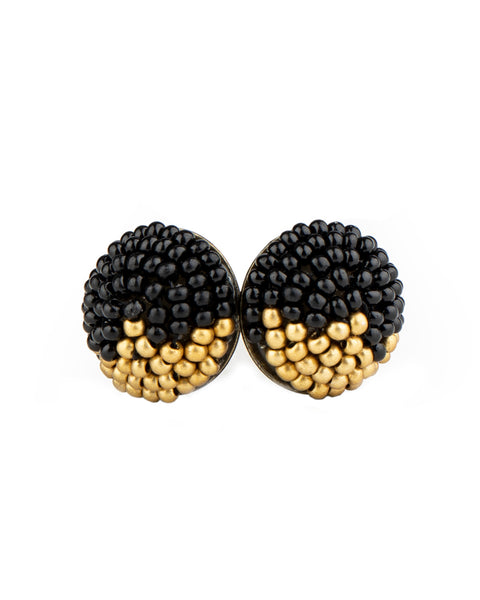 As Happy As Can Bead ~ Black Earrings
