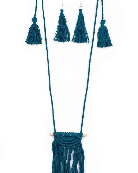 Between You And Macrame ~ Blue Necklace