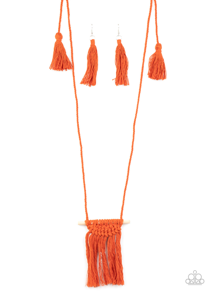 Between You And Macrame ~ Orange Necklace