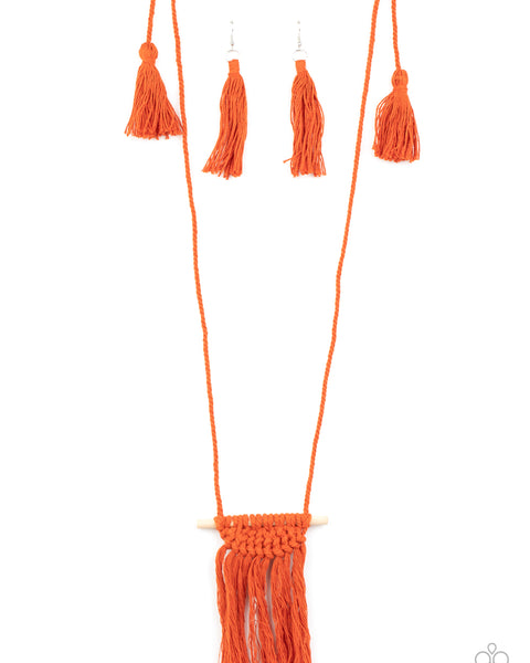 Between You And Macrame ~ Orange Necklace