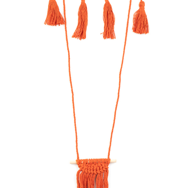 Between You And Macrame ~ Orange Necklace