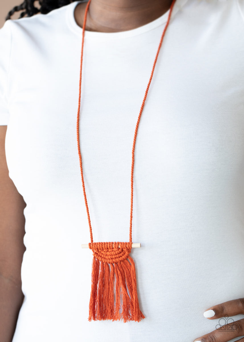 Between You And Macrame ~ Orange Necklace