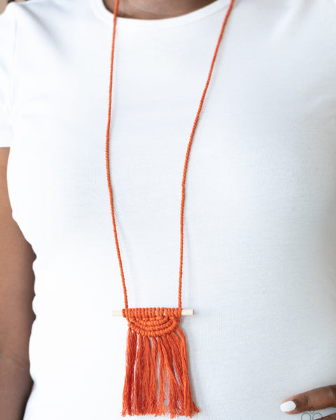 Between You And Macrame ~ Orange Necklace