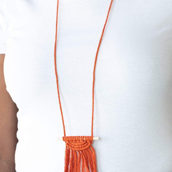 Between You And Macrame ~ Orange Necklace