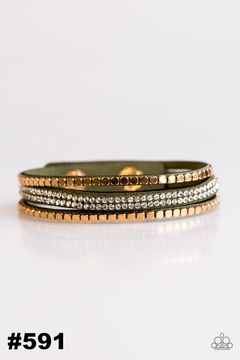Bomb Squad ~ Green Wrap Bracelet
