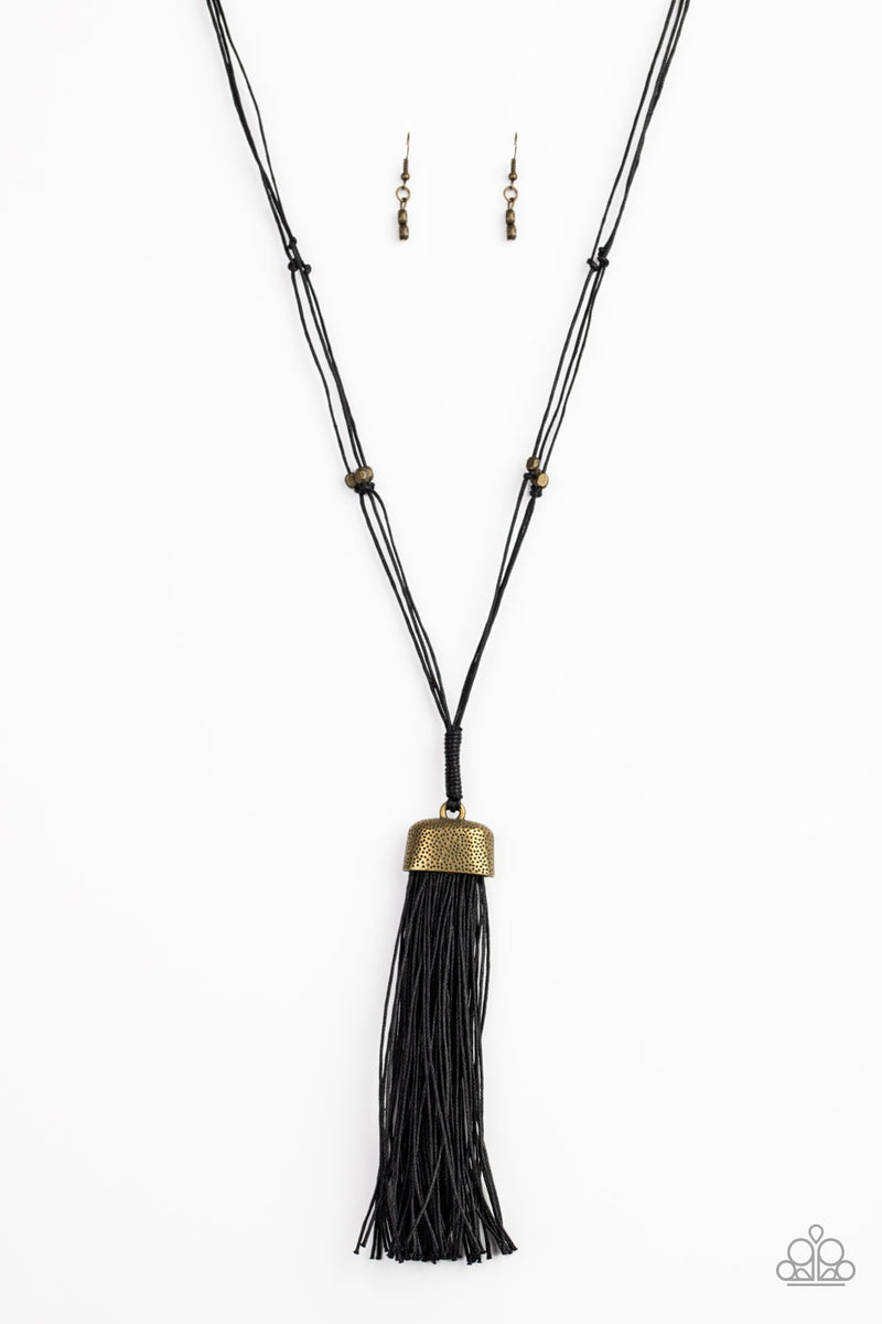 Brush It Off ~ Brass Long Necklace