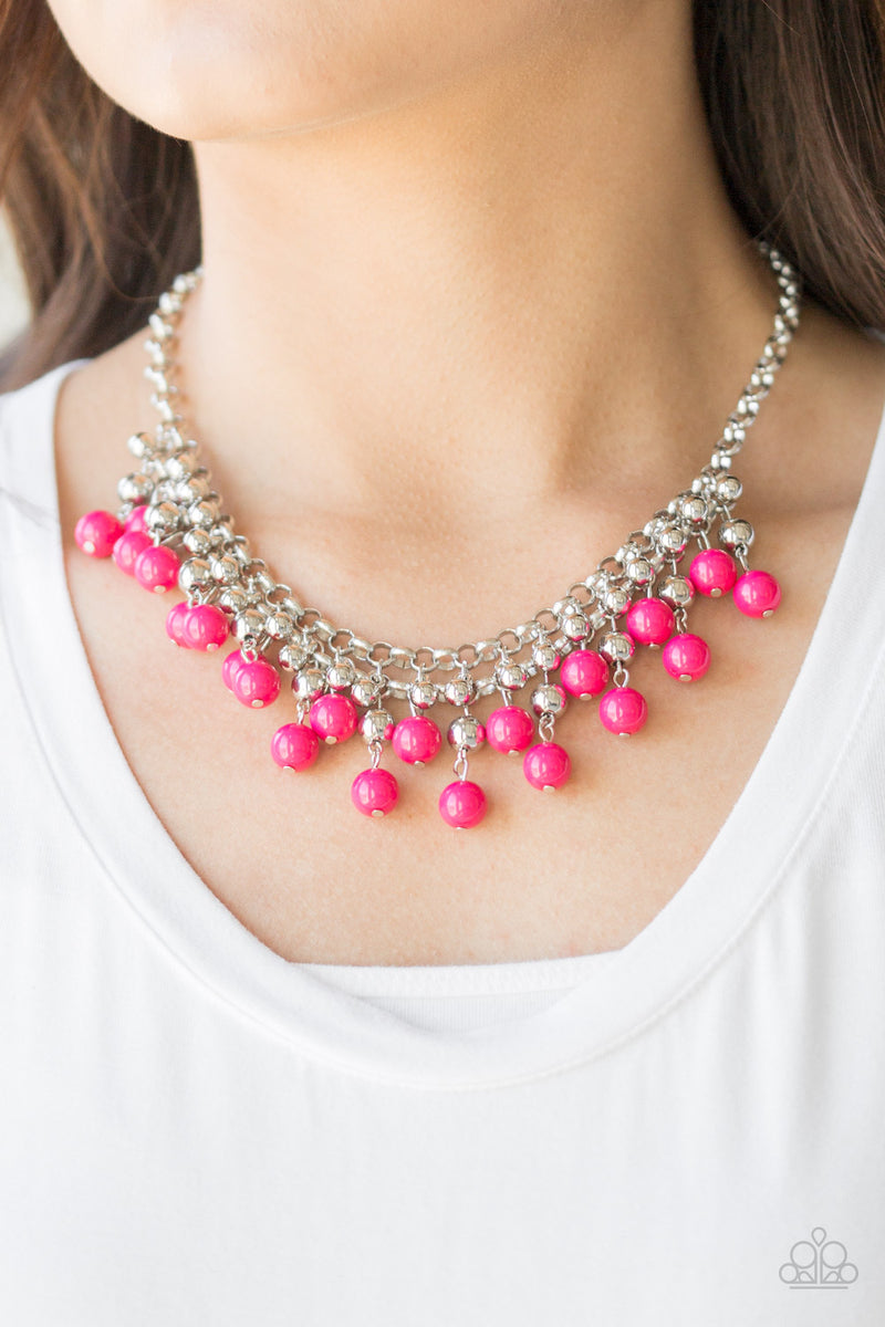 Friday Night Fringe ~ Pink Necklace