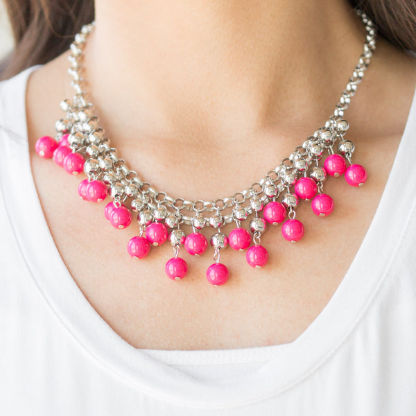 Friday Night Fringe ~ Pink Necklace