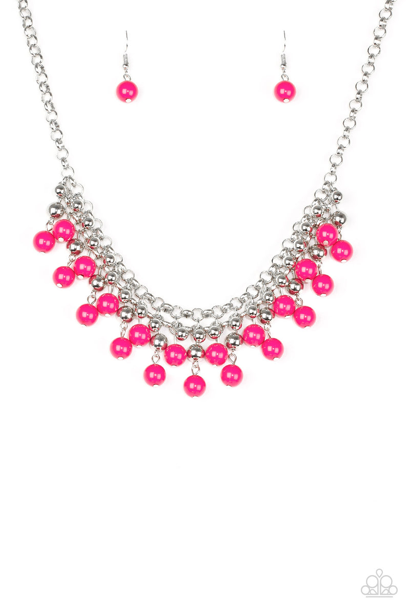 Friday Night Fringe ~ Pink Necklace