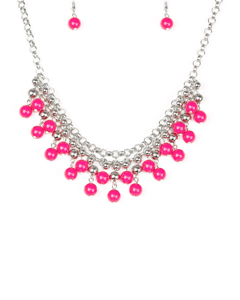 Friday Night Fringe ~ Pink Necklace