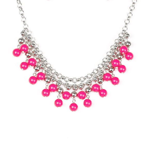 Friday Night Fringe ~ Pink Necklace