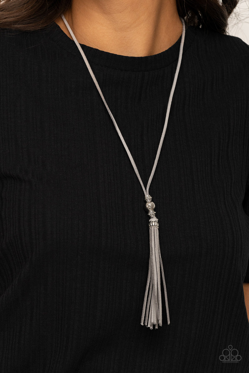Hold My Tassel ~ Silver Necklace