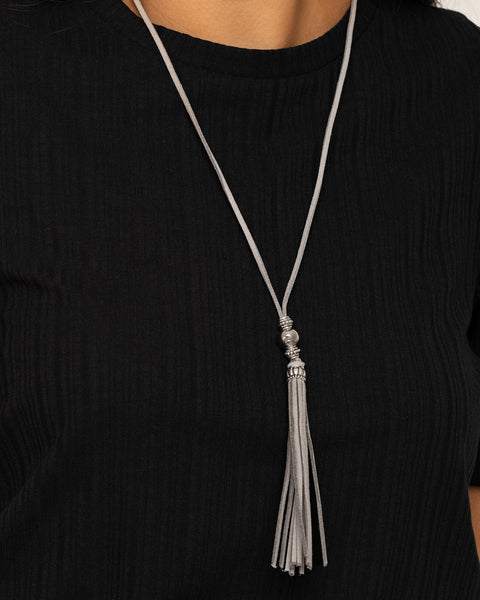 Hold My Tassel ~ Silver Necklace