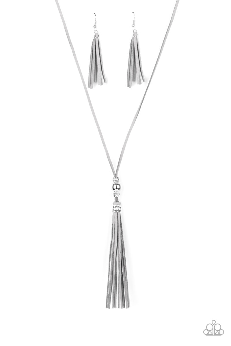 Hold My Tassel ~ Silver Necklace