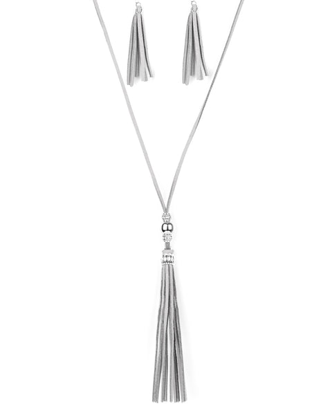 Hold My Tassel ~ Silver Necklace